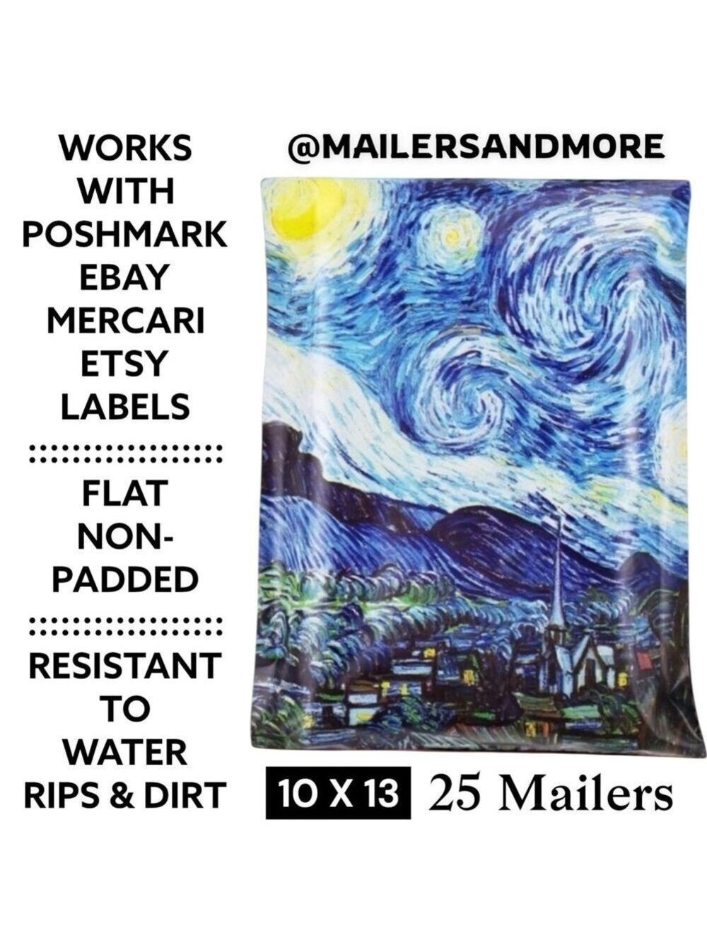 25 10X13 Poly Mailers Starry Night Flat Mailers PRICE IS FIRM